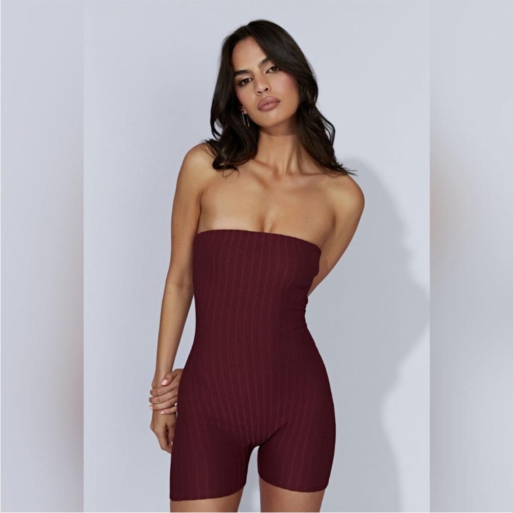 NWT Meshki Women's Burgundy and Red Playsuit-romper